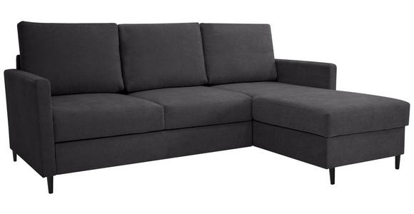 ECKSOFA Anthrazit Chenille - Anthrazit/Schwarz, KONVENTIONELL, Holz/Textil (159/221cm) - Carryhome