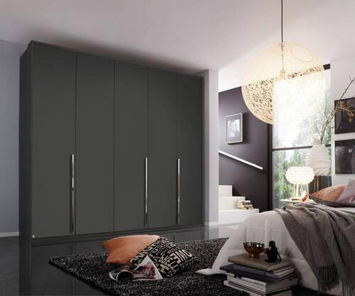 DREHTÜRENSCHRANK 251/223/60 cm 5-türig Graphitfarben  - Chromfarben/Graphitfarben, Design, Holzwerkstoff/Metall (251/223/60cm) - home24