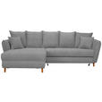 ECKSOFA in Chenille Hellgrau  - Eichefarben/Hellgrau, KONVENTIONELL, Holz/Textil (284/162cm) - Carryhome