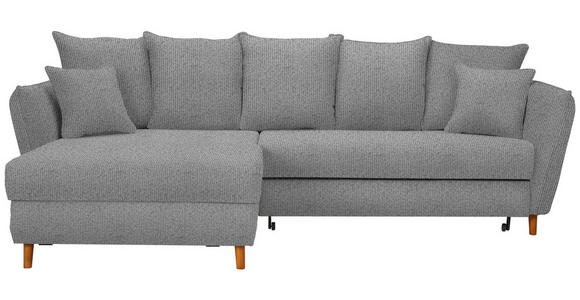 ECKSOFA in Bouclé Hellgrau  - Eichefarben/Hellgrau, KONVENTIONELL, Holz/Textil (284/162cm) - Carryhome