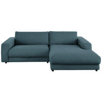 ECKSOFA in Flachgewebe Petrol  270/190 cm  - Petrol/Schwarz, Design, Kunststoff/Textil (270/190cm) - Lomoco