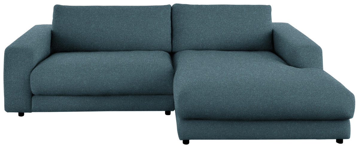 ECKSOFA in Flachgewebe Petrol  270/190 cm  - Petrol/Schwarz, Design, Kunststoff/Textil (270/190cm) - Lomoco