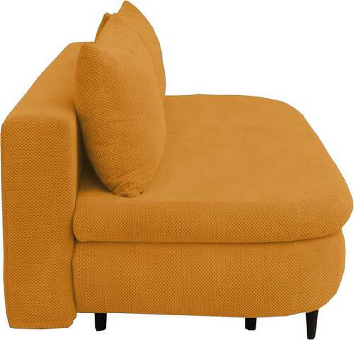 SCHLAFSOFA Simon Webstoff, Plüsch Orange  inkl. Rückenkissen, Bettkasten, Schlaffunktion, Rücken echt  - Schwarz/Orange, Design, Textil (213/89/105cm) - Novel