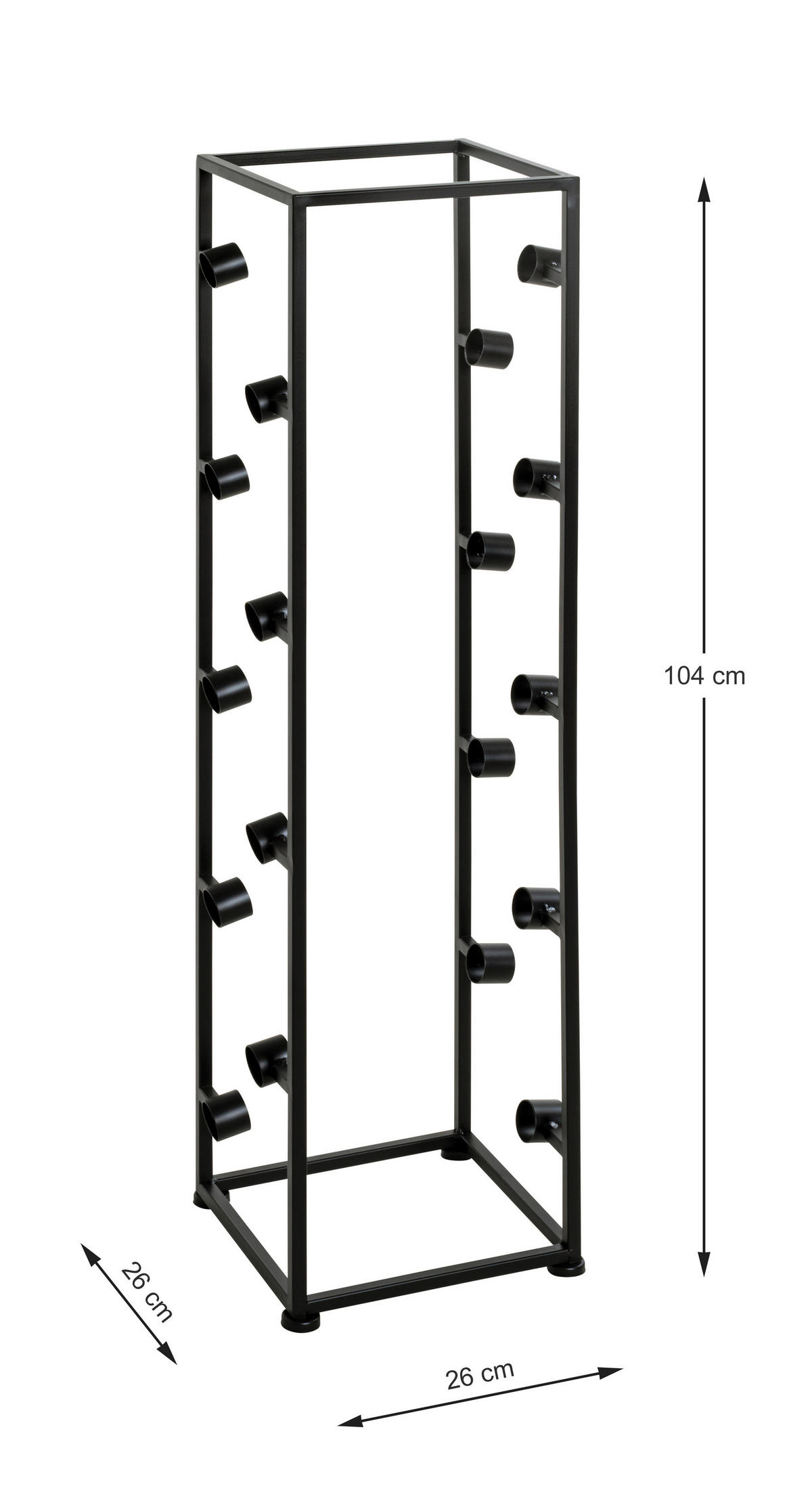 WEINREGAL  - Schwarz, Design, Kunststoff/Metall (26/104/24cm)