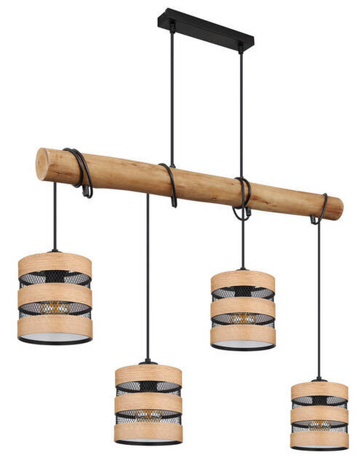 HÄNGLAMPA 85/15/120 cm  - svart/mörkbrun, Design, metall/trämaterial (85/15/120cm) - Globo