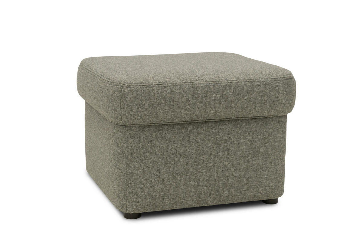 HOCKER in Textil Graubraun  - Graubraun/Schwarz, KONVENTIONELL, Kunststoff/Textil (61/40/61cm) - MID.YOU