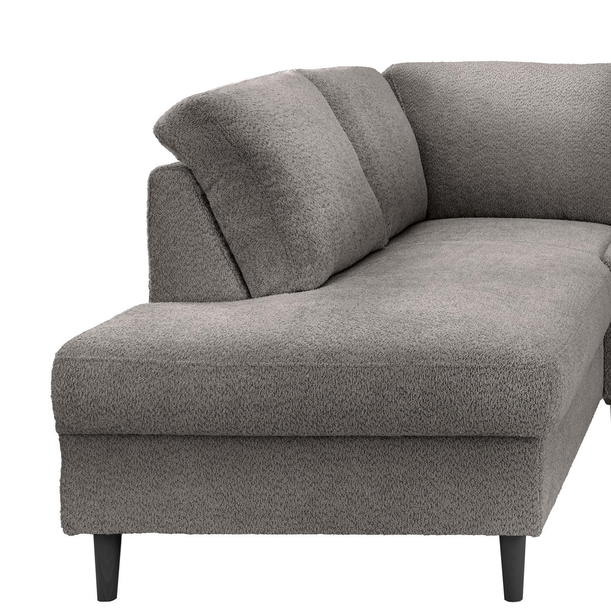 ECKSCHLAFSOFA in Bouclé Anthrazit  - Anthrazit/Schwarz, MODERN, Holz/Textil (200/242cm) - Livetastic