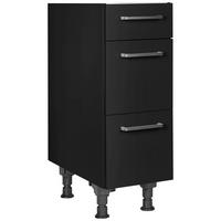 SCHUBKASTENUNTERSCHRANK 30/87/56 cm  in Schwarz  - Edelstahlfarben/Schwarz, MODERN, Holzwerkstoff/Metall (30/87/56cm) - Nobilia