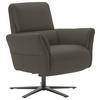 RELAXSESSEL Echtleder Relaxfunktion, Kopfteilverstellung, Nackenkissen    - Dunkelgrau/Schwarz, Design, Leder/Metall (81/118/82cm) - Schöner Wohnen
