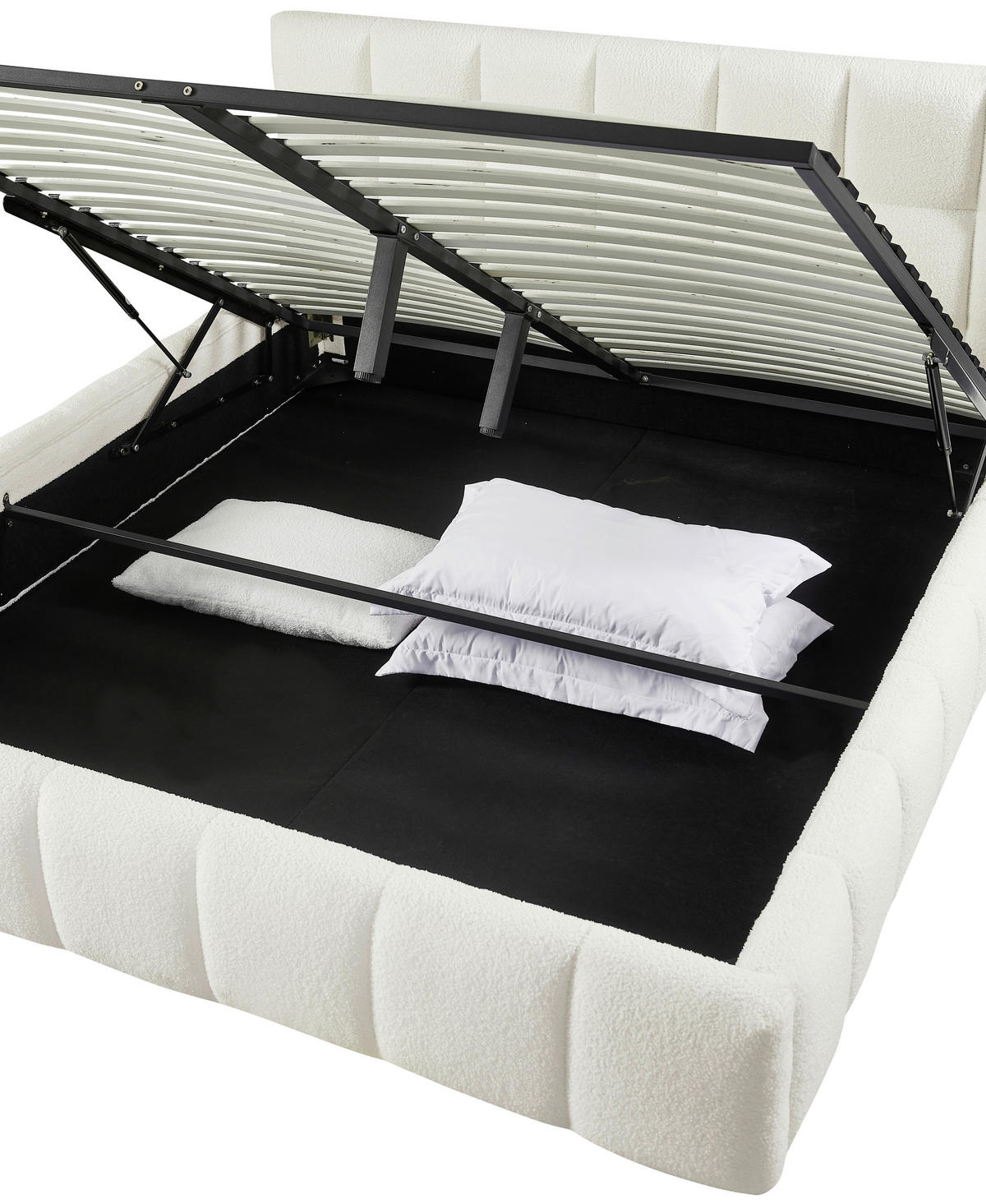 POLSTERBETT 140/200 cm  Creme  - Creme/Schwarz, Modern, Holz/Kunststoff (140/200cm) - Livetastic