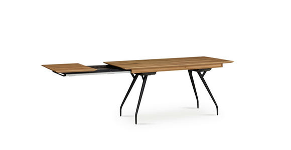 AUSZIEHTISCH Schwarz, Eichefarben rechteckig ausziehbar, in verschiedenen Größen erhältlich - Eichefarben/Schwarz, Design, Holz/Holzwerkstoff (160(210)/90/76cm) - Moderano