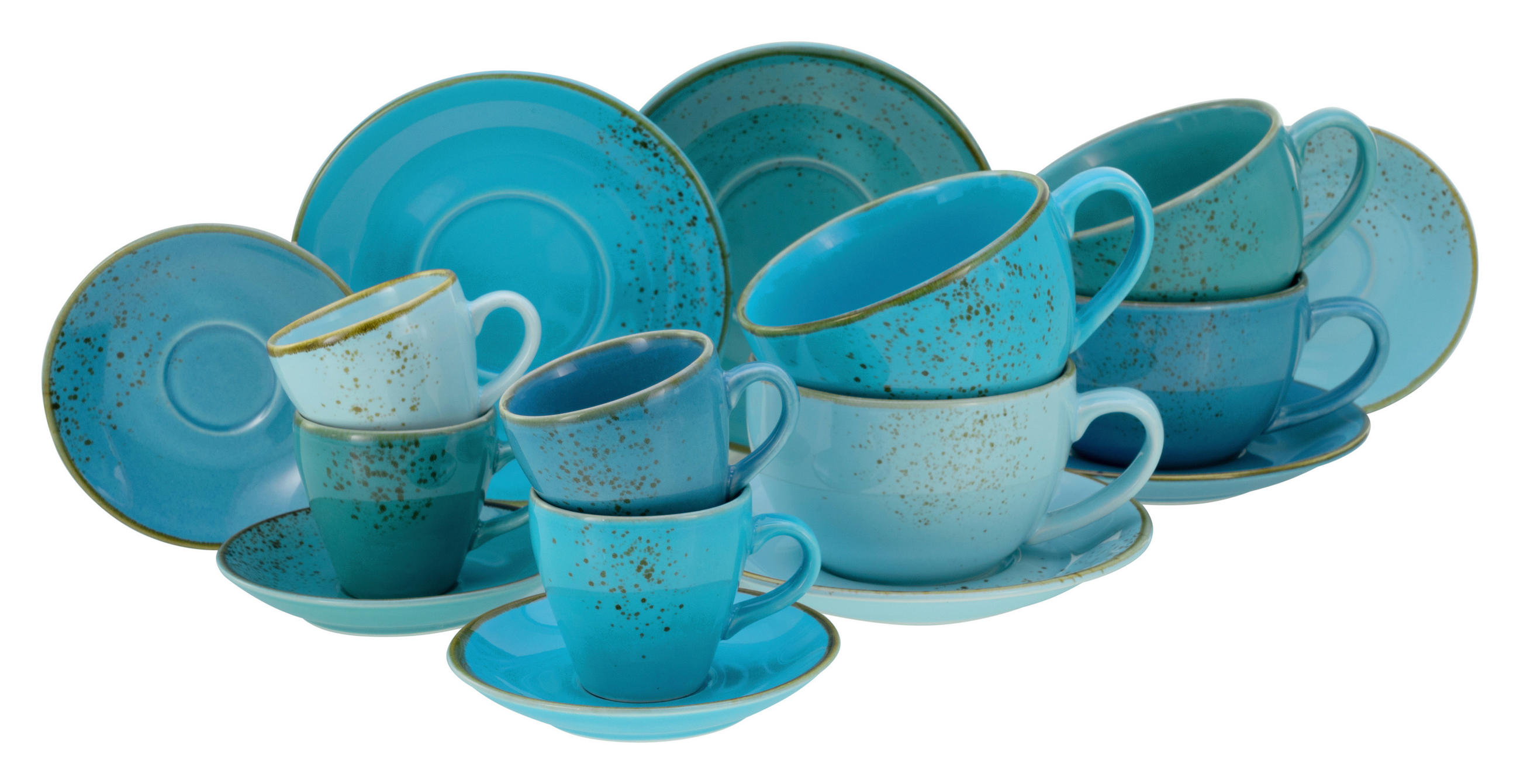 SET MED KOPPAR Nature Collection Aqua 16 delar  - blå, Basics, keramik - Creatable