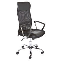 OTOČNÁ STOLIČKA PRE MLÁDEŽ, sieťovina, čierna - čierna/chrómová, Konventionell, kov/koža (64/112/59cm) - MID.YOU