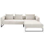 ECKSOFA  in Feincord Weiß  284/178 cm  - Schwarz/Weiß, KONVENTIONELL, Textil/Metall (284/178cm) - Hom`in