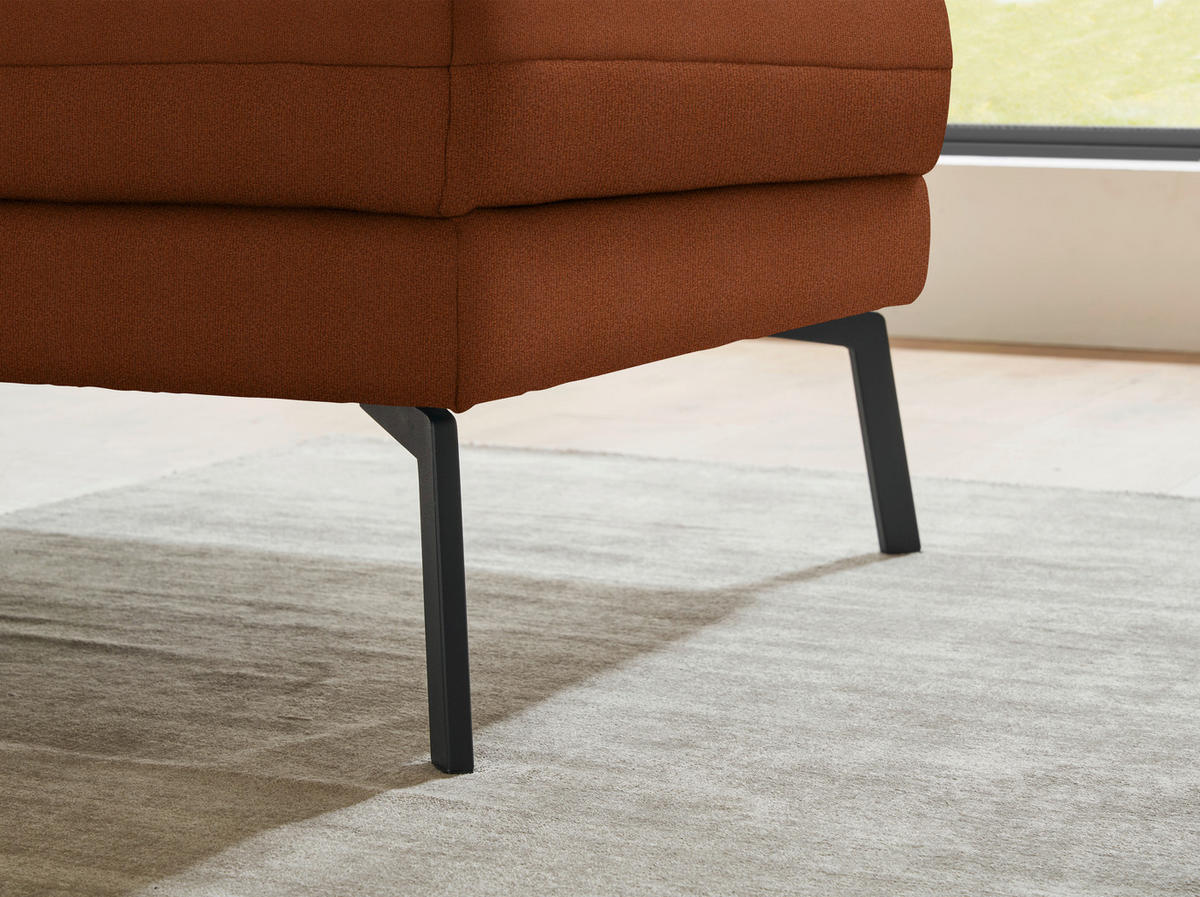 ECKSOFA  in Flachgewebe Kupferfarben  255-365/175-224 cm  - Schwarz/Kupferfarben, Design, Textil/Metall (255-365/175-224cm) - Dieter Knoll
