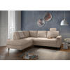 ECKSCHLAFSOFA in Bouclé Beige  - Beige/Schwarz, MODERN, Holz/Textil (200/242cm) - Livetastic