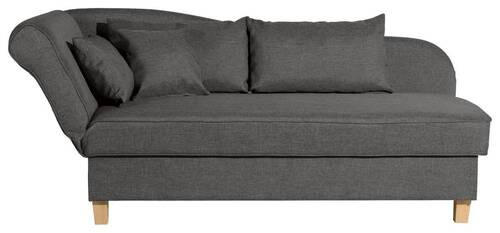 RÉCAMIERE Anthrazit Flachgewebe  - Anthrazit/Buchefarben, Design, Holz/Textil (190/82/88cm) - Max Winzer