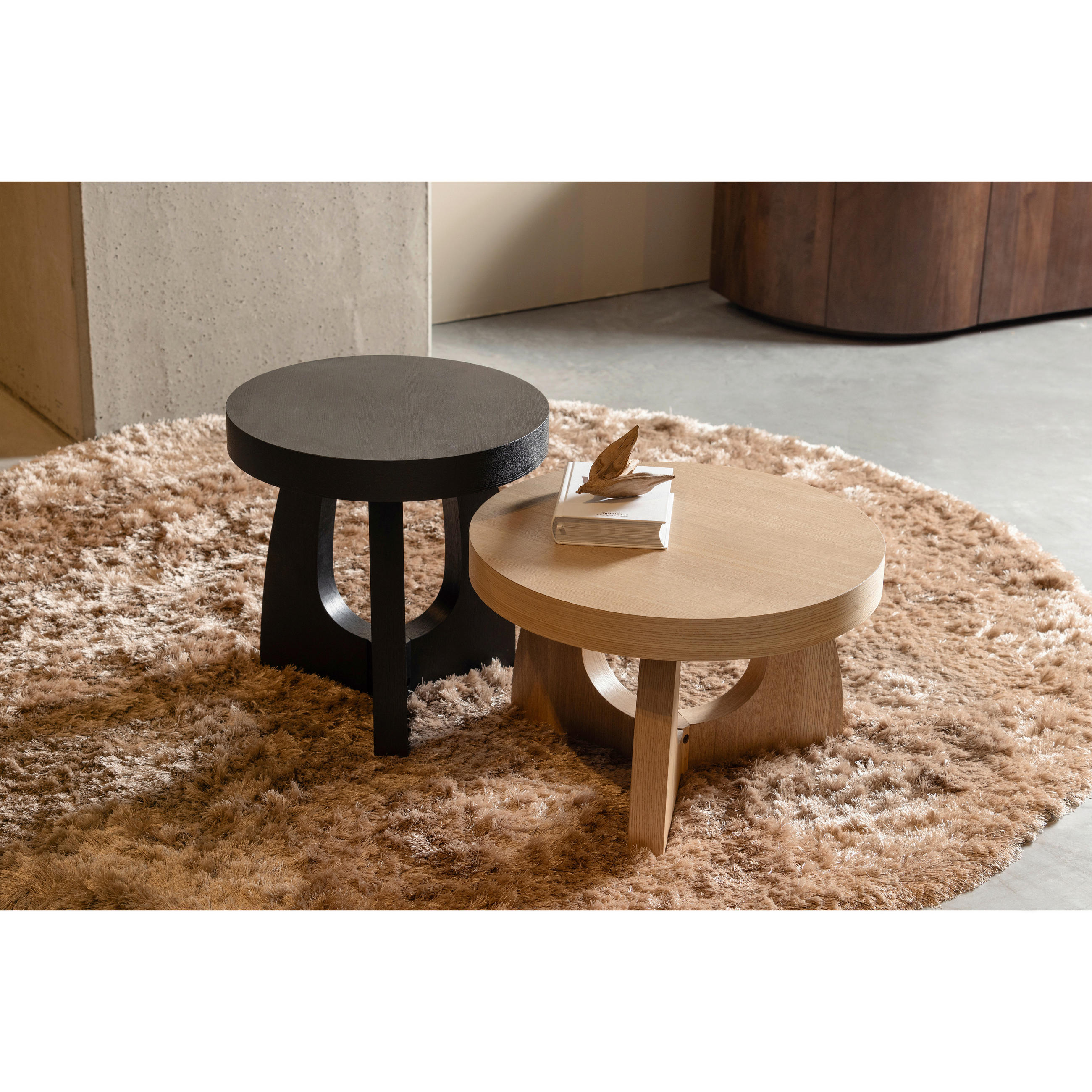 BEISTELLTISCH 45/45/45 cm Schwarz rund  - Schwarz, Design, Holzwerkstoff (45/45/45cm) - Livetastic