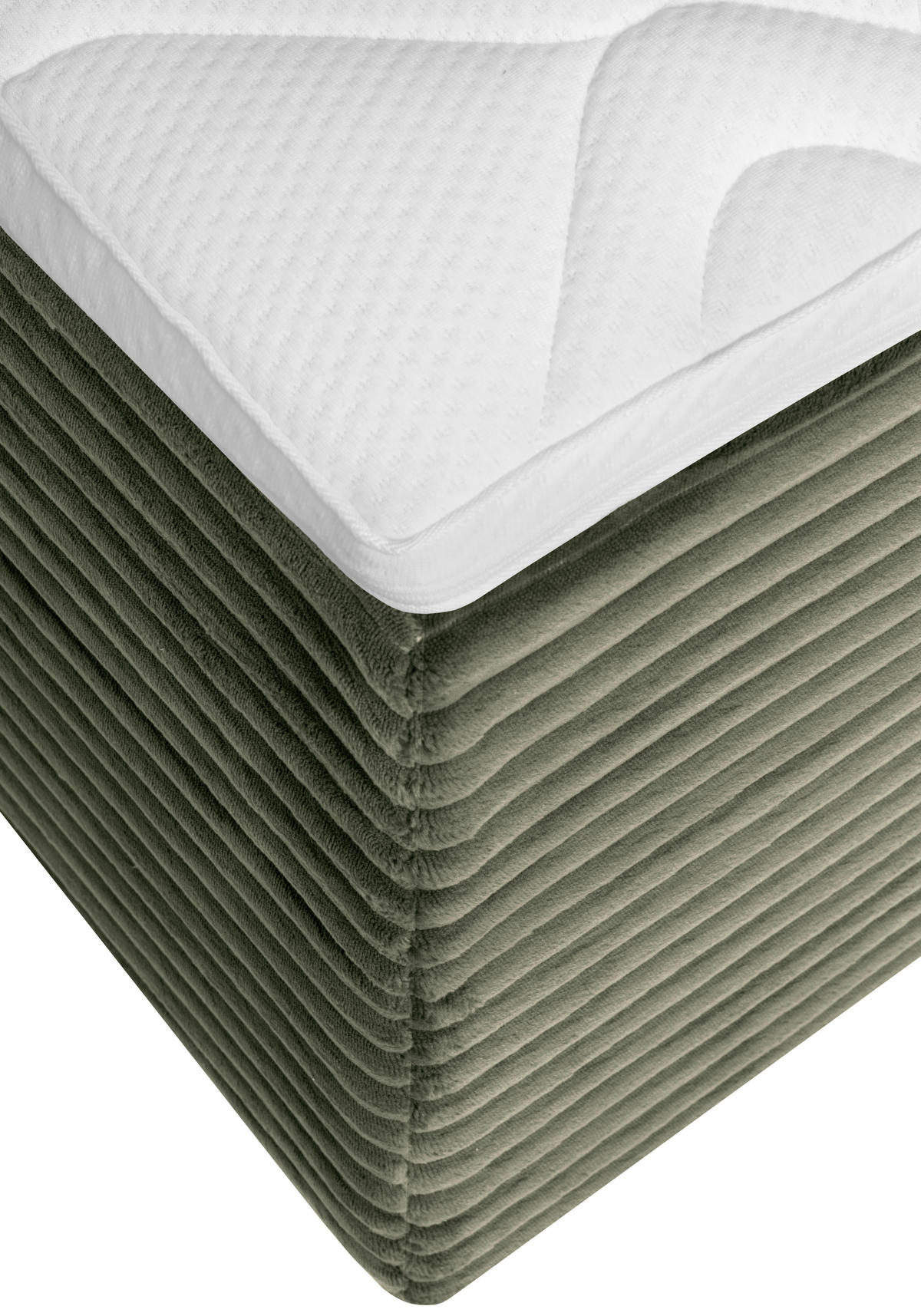 BOXBETT 140/200 cm  in Olivgrün  - Schwarz/Olivgrün, Trend, Kunststoff/Textil (140/200cm) - Boxxx
