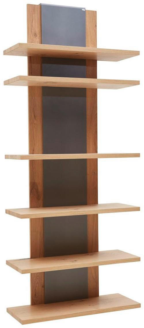 REGAL Anthrazit, Eichefarben  80/198,3/32,9 cm  - Eichefarben/Anthrazit, Natur, Holz/Metall (80/198,3/32,9cm) - Voglauer