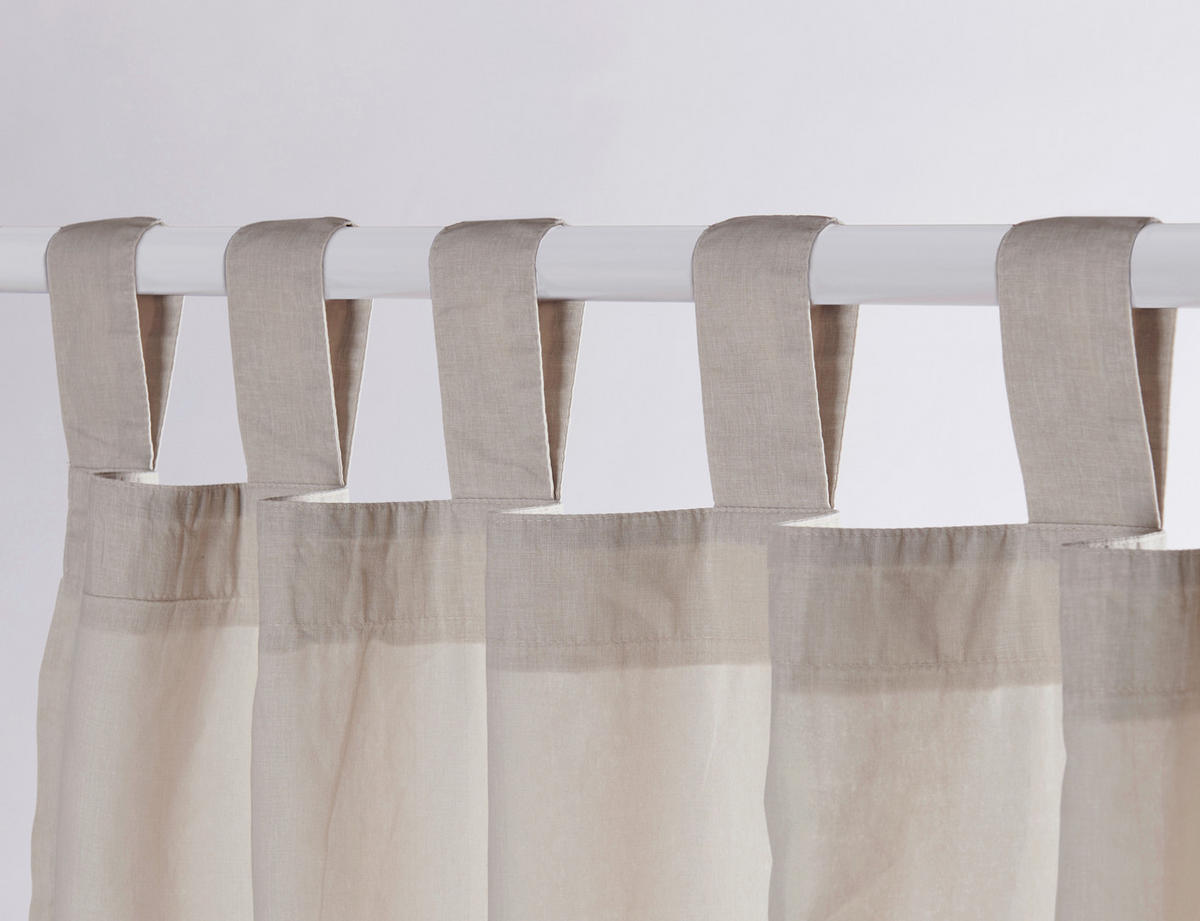 SCHLAUFENVORHANG  - Beige, Basics, Textil (145/250cm)