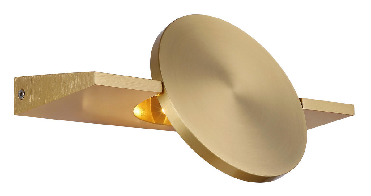 LED-WANDLEUCHTE Jasper 10/28 cm  - Messingfarben, Design, Metall (10/28cm) - Globo