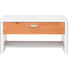GARDEROBENBANK Eiche massiv Eichefarben, Weiß - Chromfarben/Eichefarben, Design, Holz/Holzwerkstoff (85/43/40cm)