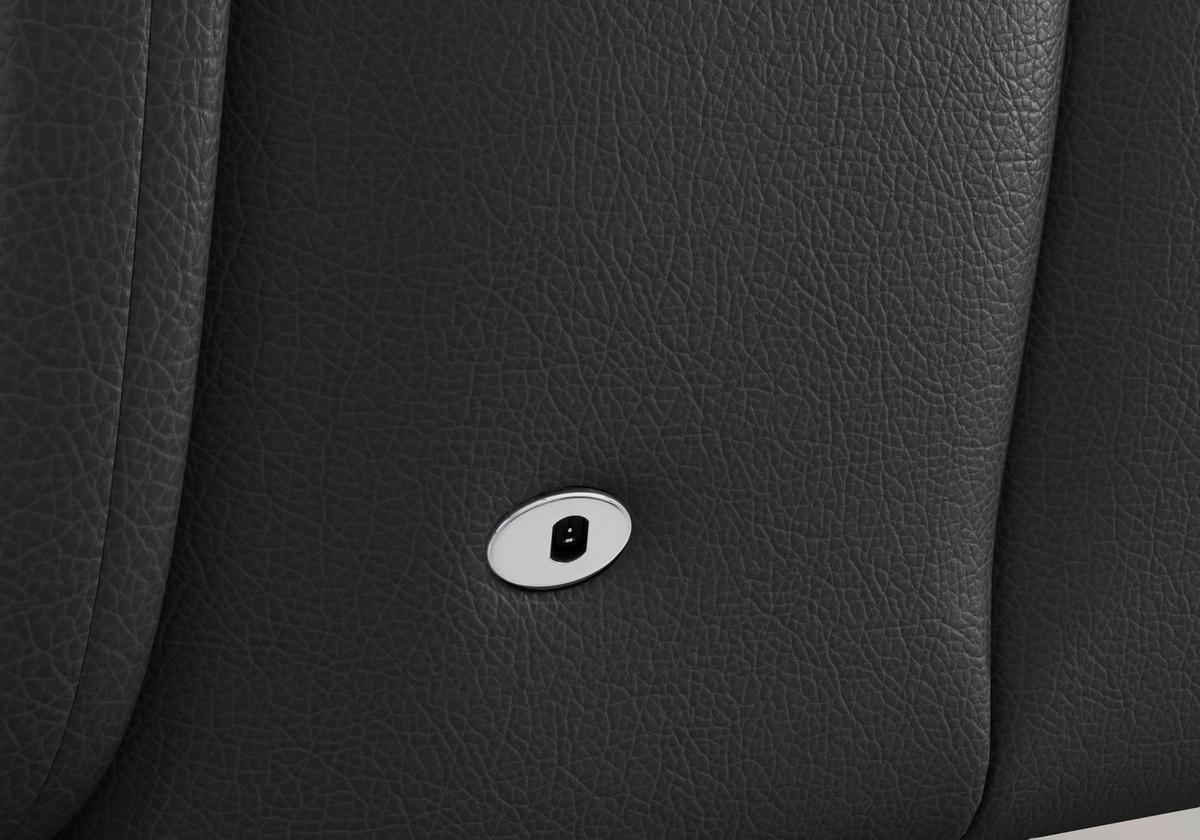 RELAXSESSEL TV TRIPLE SEVEN XTRA LARGE M2 Echtleder Kopfteilverstellung, Fußteilverstellung, Rücken echt    - Schwarz, Basics, Leder/Metall (86/113/86cm) - Sit & More