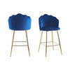 BARHOCKER-SET in Dunkelblau  - Goldfarben/Dunkelblau, MODERN, Textil/Metall (52/100/54cm) - Livetastic