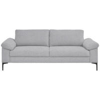 3-SITZER-SOFA in Flachgewebe Hellgrau  - Hellgrau/Schwarz, Design, Textil/Metall (226/89/97cm) - Pure Home Lifestyle