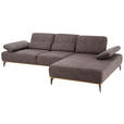 ECKSOFA 16580 Sprint in Mikrofaser Mokka  298/176 cm  - Beige/Bronzefarben, Natur, Textil/Metall (298/176cm) - Valnatura