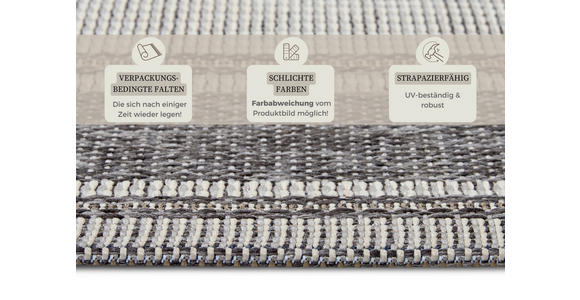 OUTDOORTEPPICH 115/170/170 cm Clyde Grau, Beige  - Beige/Grau, Design, Kunststoff/Textil (115/170/170cm) - Novel