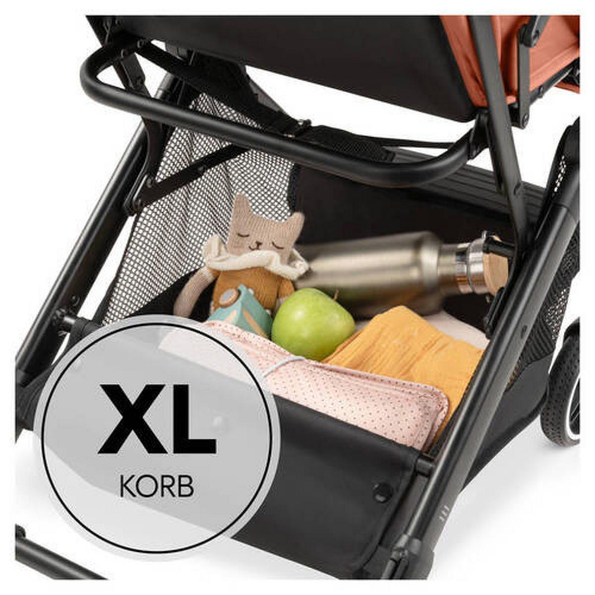 BUGGY TRAVEL N CARE PLUS  - Rostfarben/Schwarz, Basics, Textil/Metall (81/51,5/105cm) - Hauck
