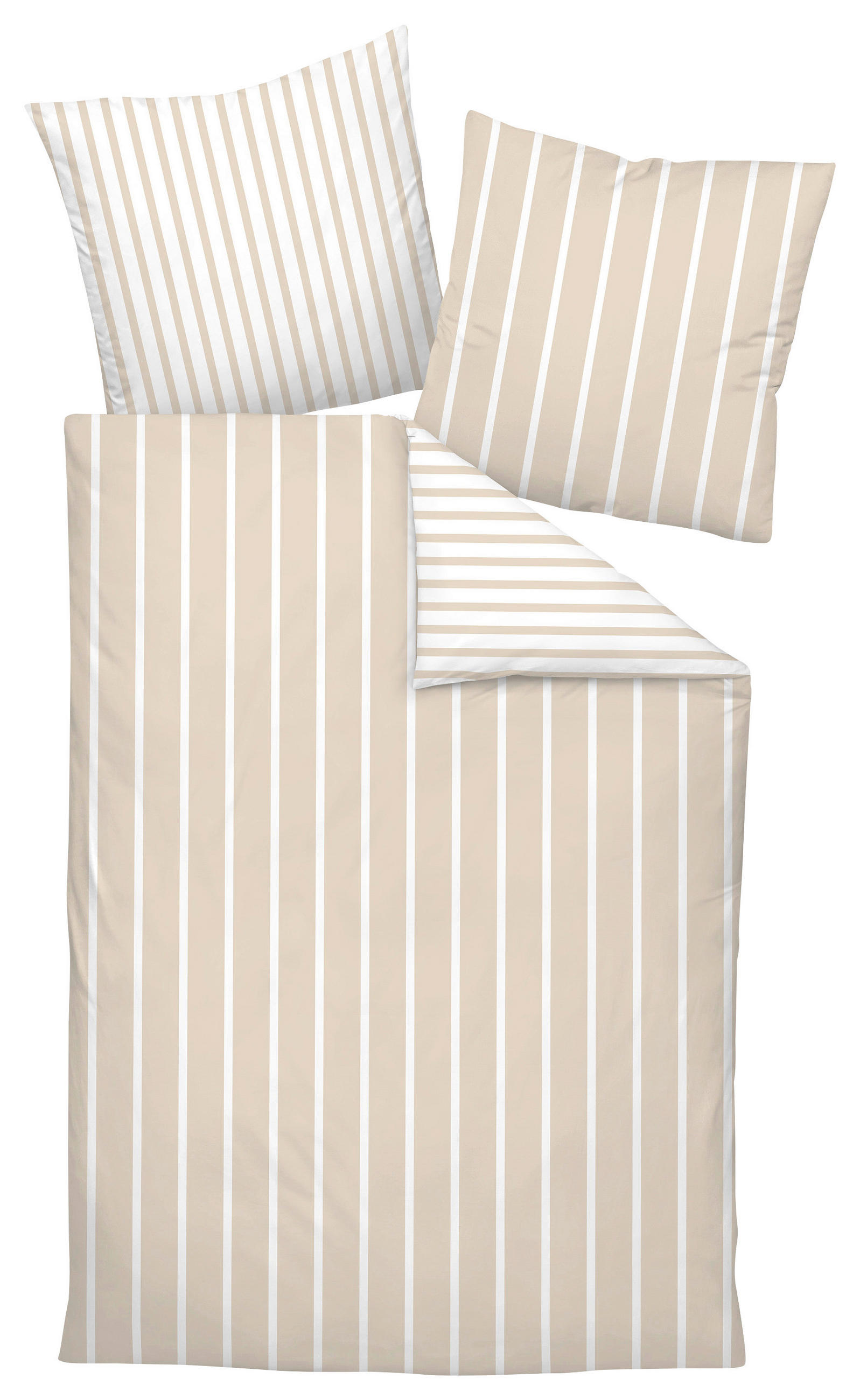POVLEČENÍ, makosatén, bílá, přírodní barvy, 140/200 cm - bílá/přírodní barvy, Basics, textil (140/200cm) - Janine