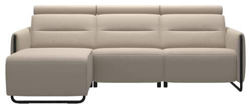 ECKSOFA in Echtleder Grau, Schwarz  184/248 cm  - Schwarz/Grau, Natur, Leder/Metall (184/248cm) - Stressless