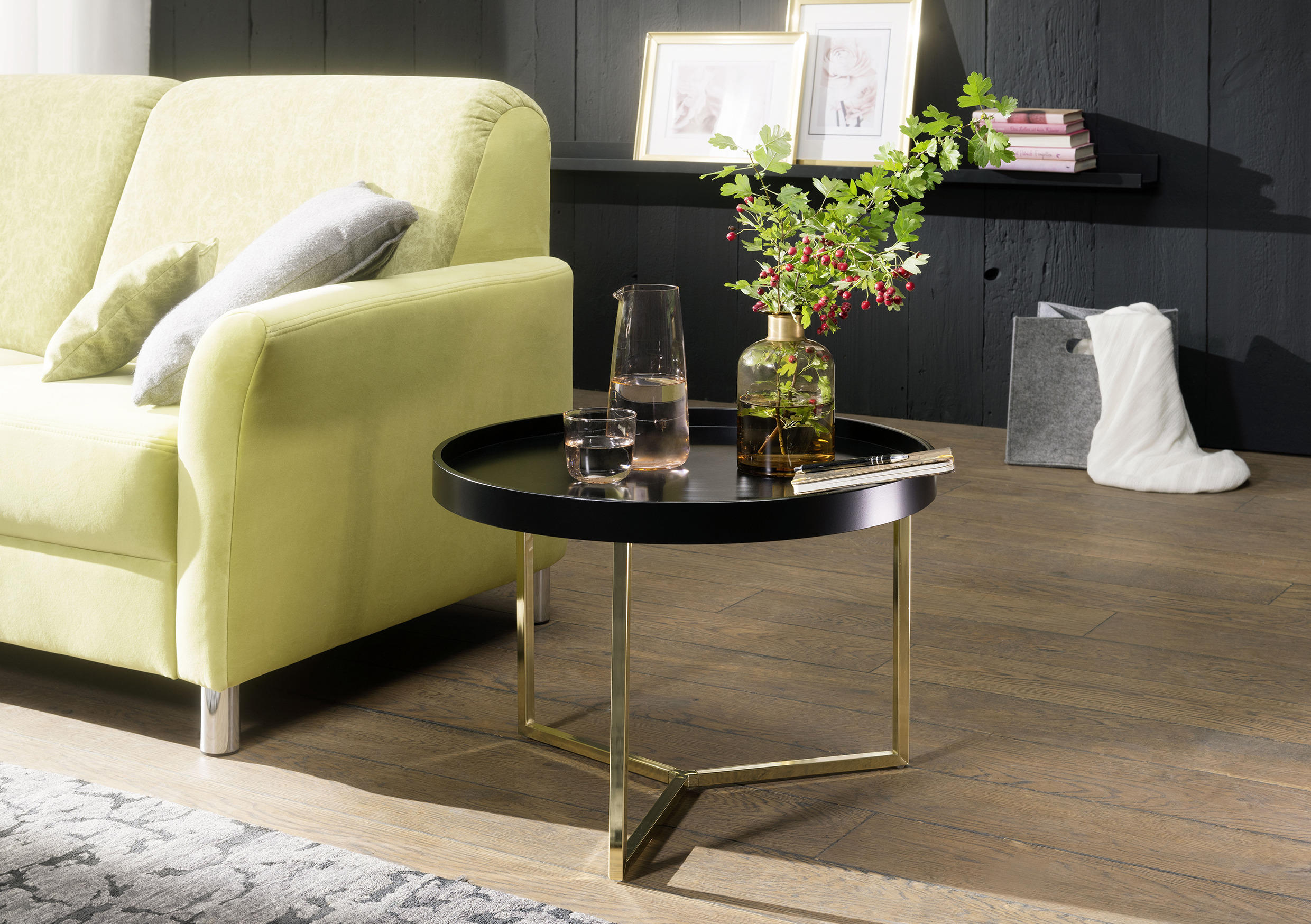 COUCHTISCH in Holz, Holzwerkstoff 58,5/58,5/42 cm  - Goldfarben/Schwarz, Design, Holz/Holzwerkstoff (58,5/58,5/42cm) - MID.YOU