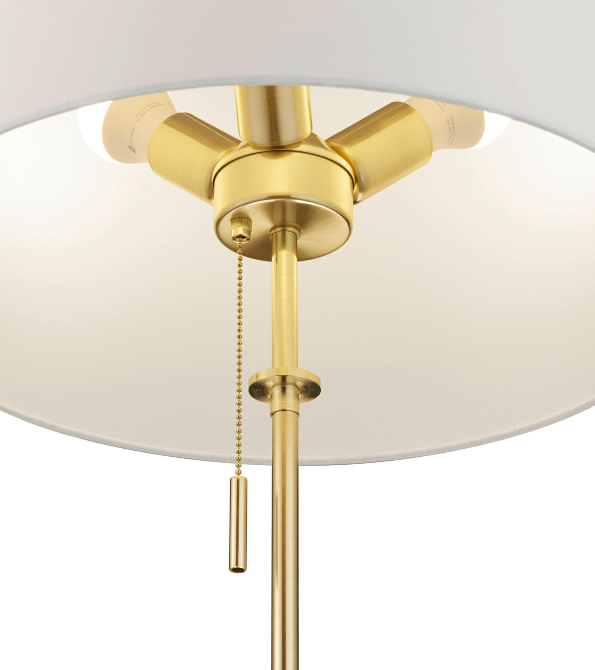 Golvlampa Lyon Lyon 46,3/180 cm    - vit/mässingsfärgad, Design, metall/textil (46,3/180cm) - Trio Leuchten