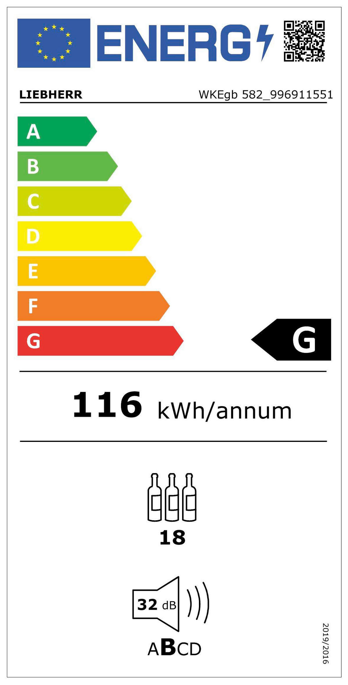 WEINKÜHLSCHRANK WKEGB582-26  - Schwarz, Basics, Metall (59,5/45,5/55,9cm) - Liebherr