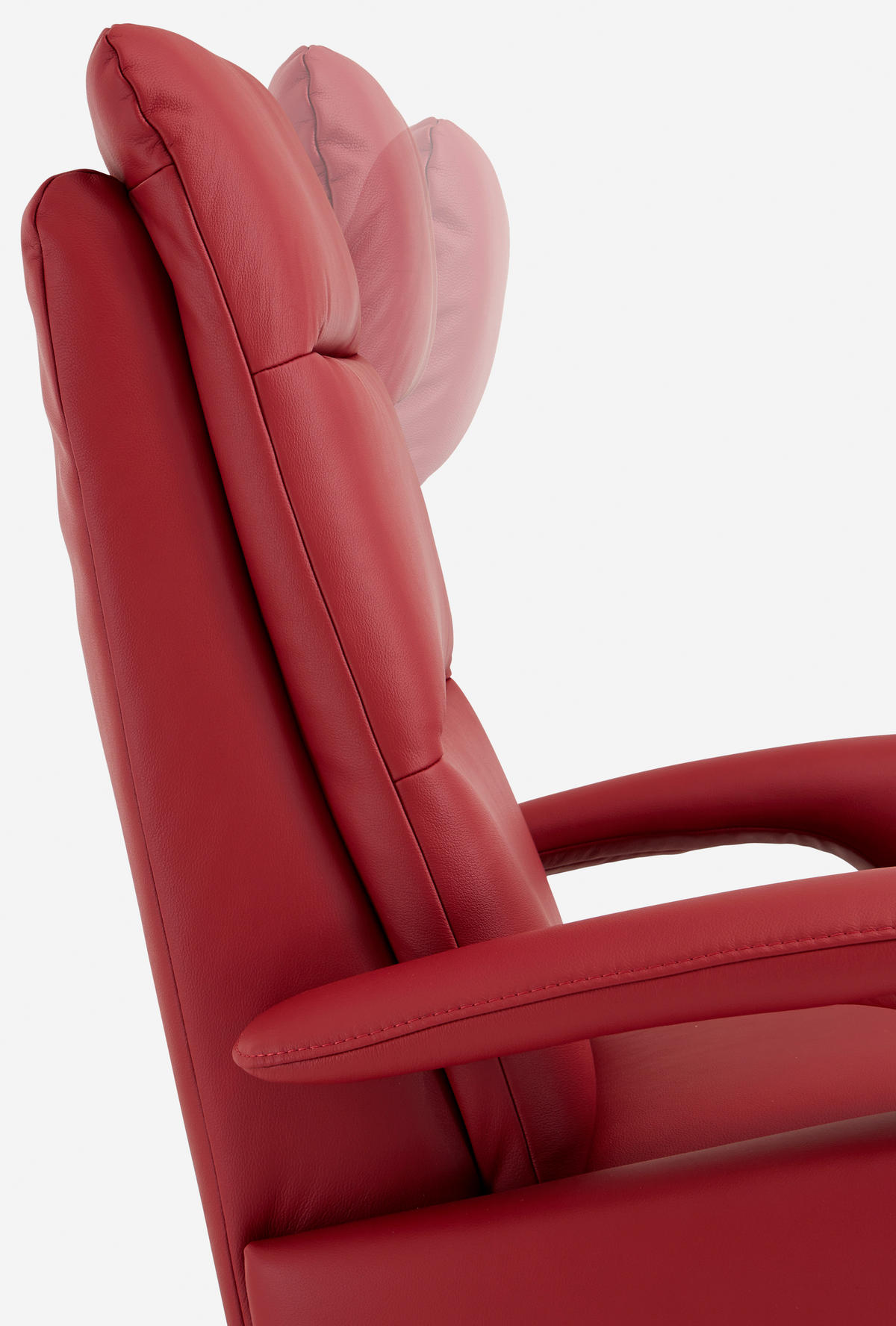RELAXSESSEL in Leder Rot  - Edelstahlfarben/Rot, Design, Leder/Metall (84/88/110cm) - Beldomo Premium