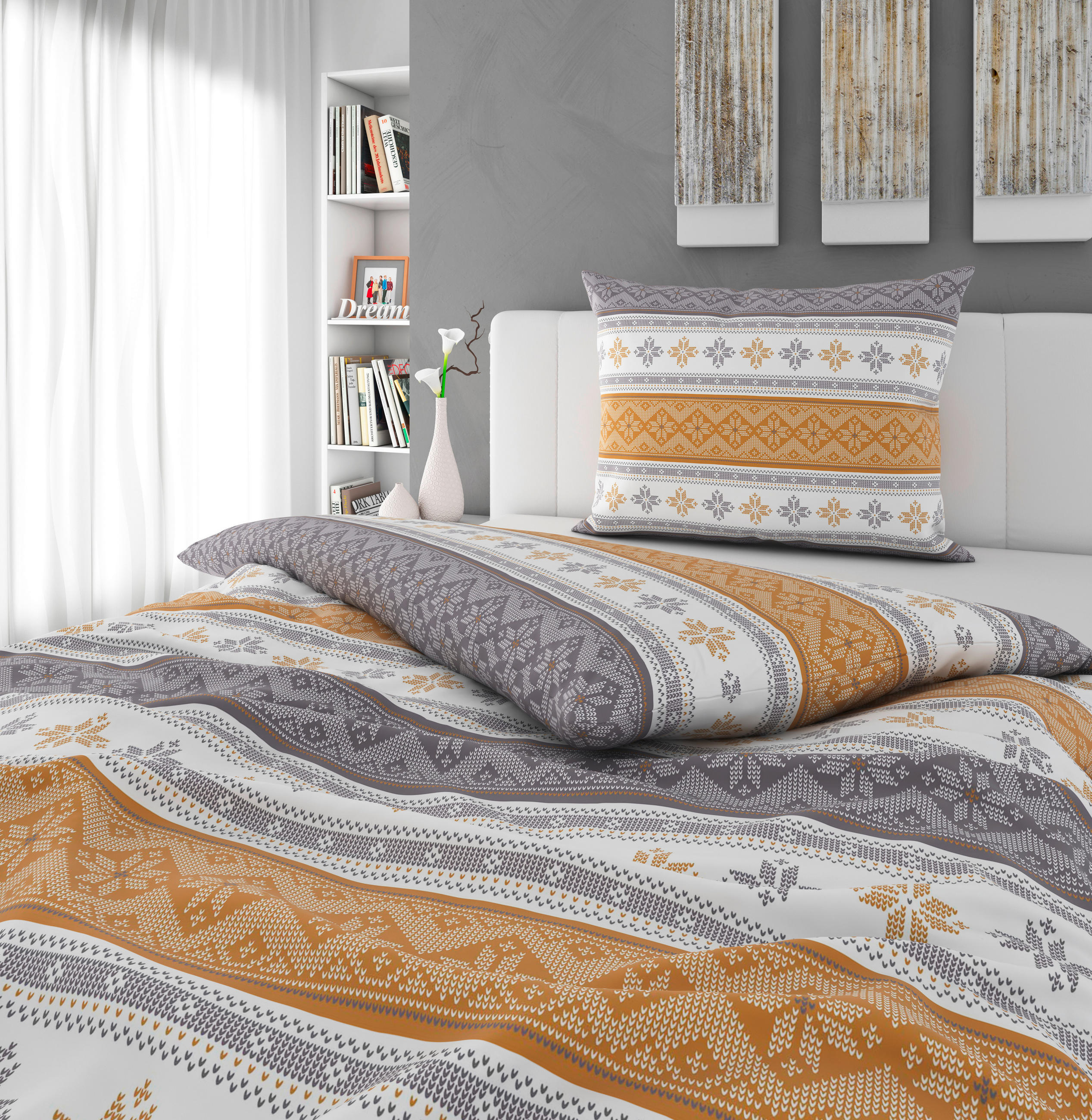 POSTELJINA 140/200 cm   - siva/višebojno, Konvencionalno, tekstil (140/200cm) - Esposa