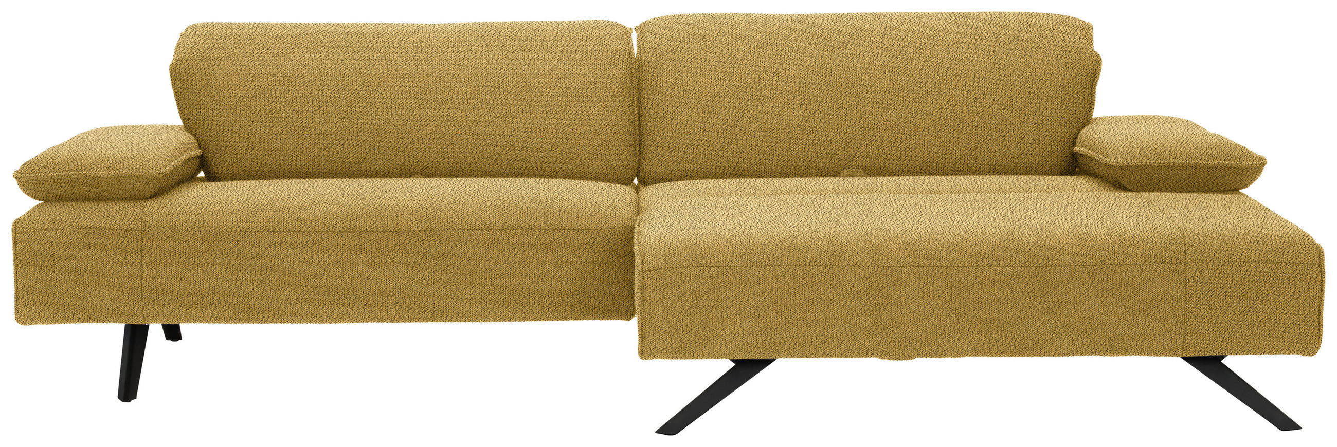 ECKSOFA in Flachgewebe Goldfarben  280/165 cm  - Anthrazit/Goldfarben, Design, Textil/Metall (280/165cm) - Johann Jakob