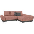 ECKSOFA in Braun, Grau, Rosa  - Braun/Rosa, MODERN, Textil/Metall (290/192cm) - Carryhome