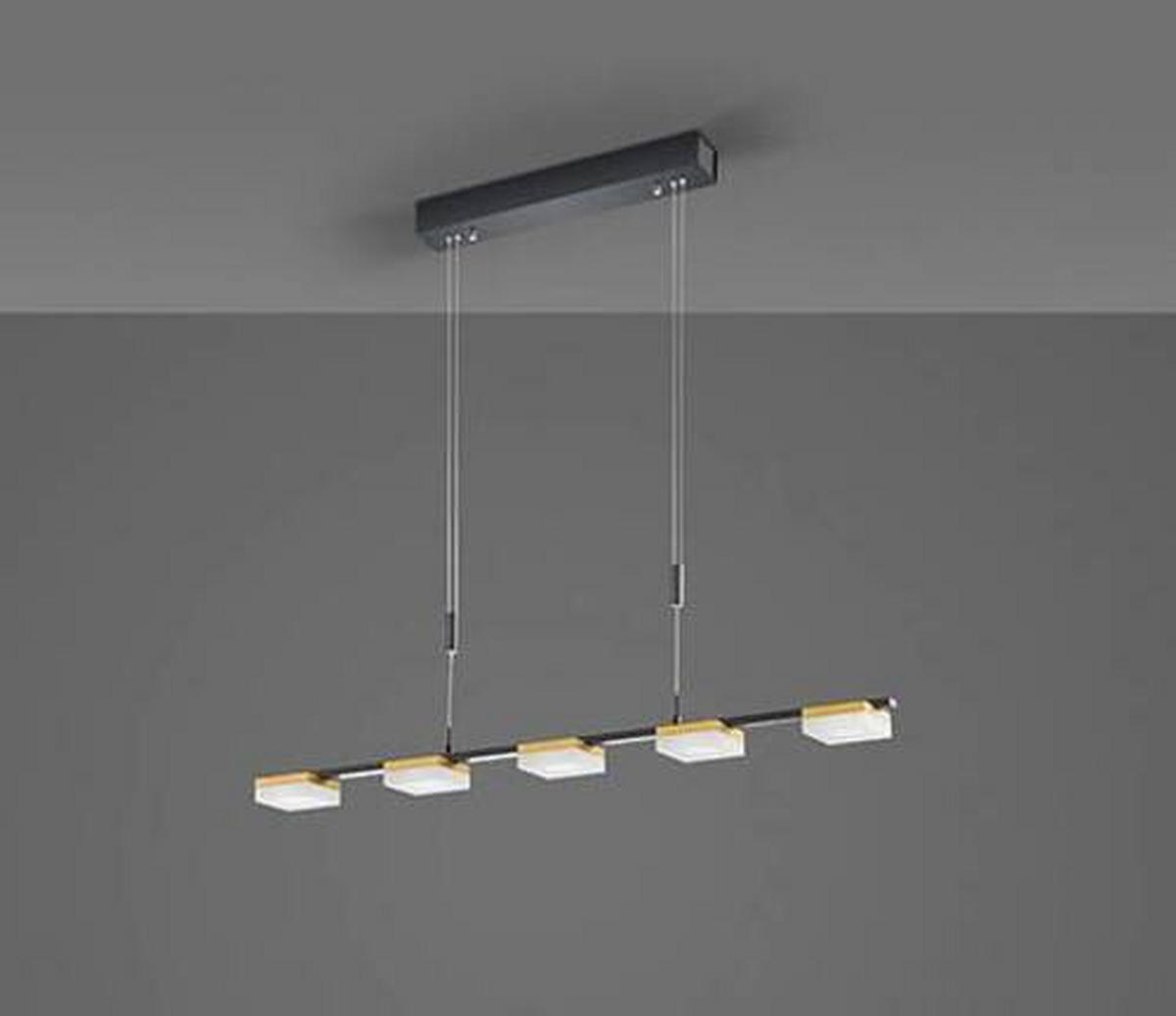 LED-HÄNGELEUCHTE 97/150 cm  - Anthrazit/Goldfarben, Design, Metall (97/150cm) - BOPP