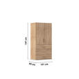DREHTÜRENSCHRANK 101/197/60 cm 2-türig Eichefarben  - Eichefarben/Silberfarben, Design, Holzwerkstoff/Kunststoff (101/197/60cm) - Novel