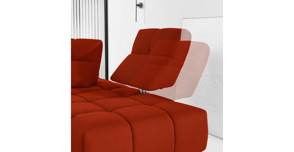 ECKSOFA in Struktur Dunkelorange 313/233 cm - Dunkelorange/Schwarz, Design, Kunststoff/Textil (313/233cm) - Emilio Belluti