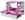 HAUSBETT inkl. Vorhang - Pink/Weiß, MODERN, Holz (90/200cm) - MID.YOU