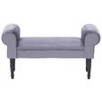 SITZBANK 100/54/30 cm Samt Grau, Schwarz Kiefer massiv - Schwarz/Grau, Trend, Holz/Textil (100/54/30cm) - Xora