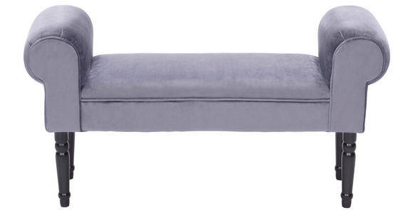SITZBANK 100/54/30 cm Samt Grau, Schwarz Kiefer massiv - Schwarz/Grau, Trend, Holz/Textil (100/54/30cm) - Xora