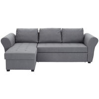 ECKSOFA Anthrazit Flachgewebe  - Anthrazit/Schwarz, MODERN, Kunststoff/Textil (260/155cm) - P & B