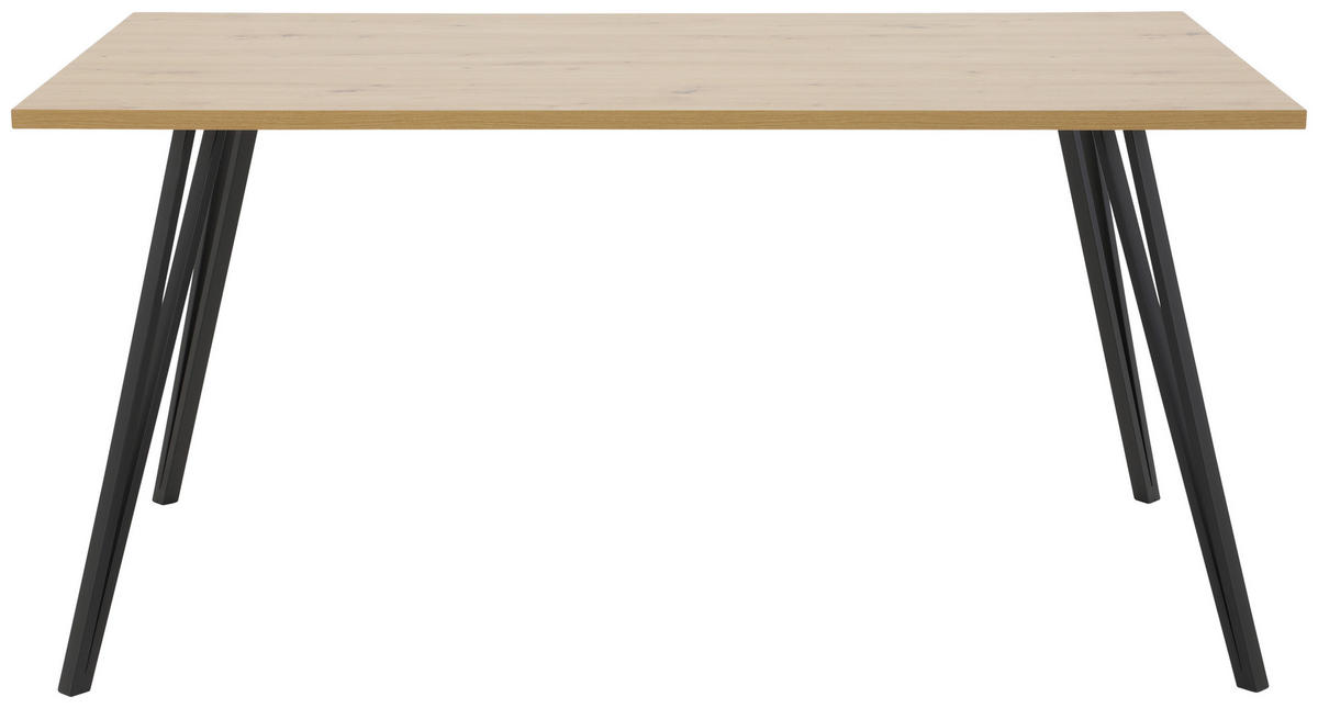 ESSTISCH in Holzwerkstoff 160/90/77 cm  - Schwarz/Eiche Artisan, KONVENTIONELL, Holzwerkstoff/Metall (160/90/77cm) - Carryhome